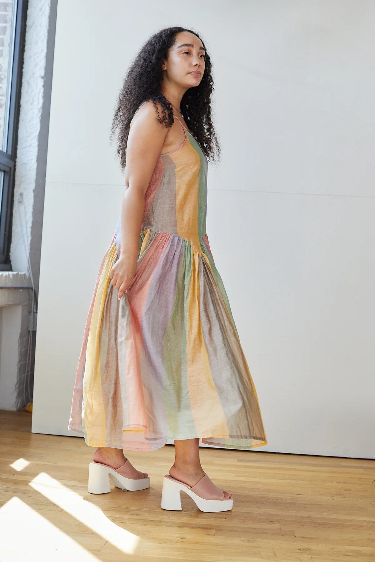 Leila Dress - Pastel Stripes