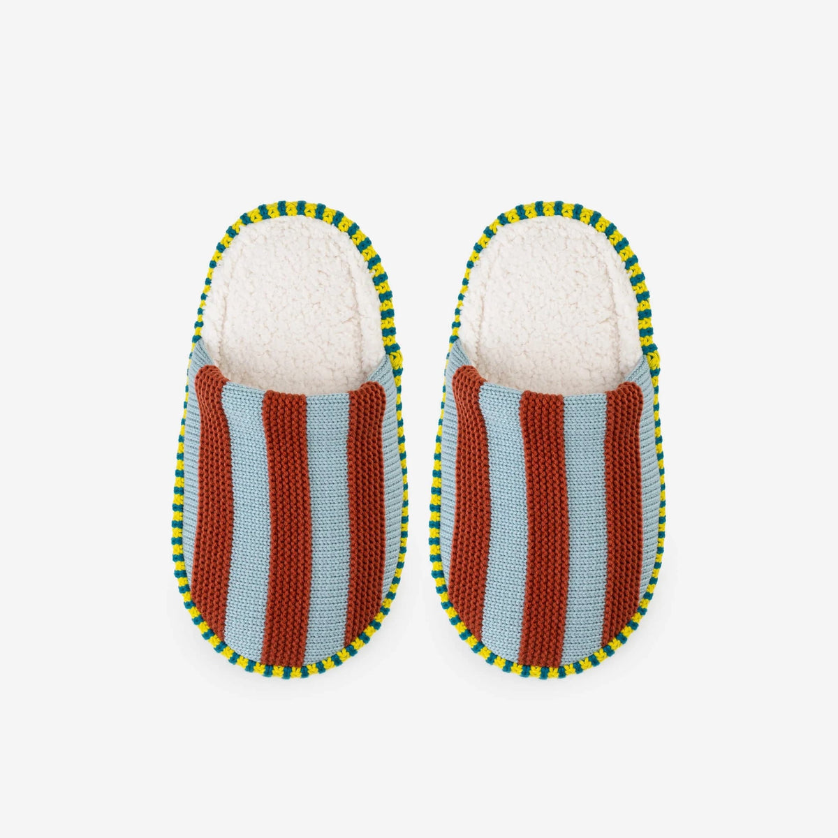 Stripe Slide Slippers - Stone Blue Rust