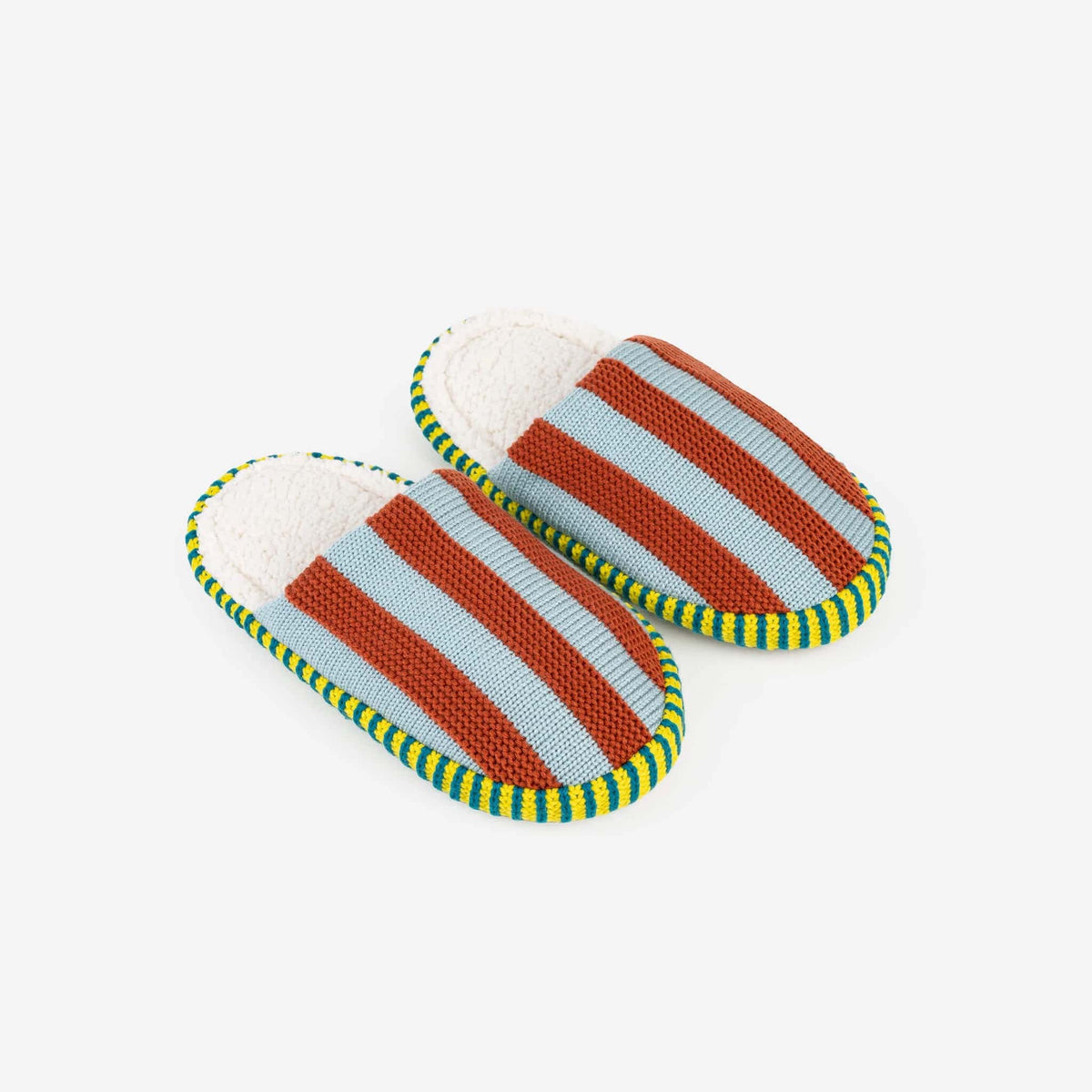 Stripe Slide Slippers - Stone Blue Rust