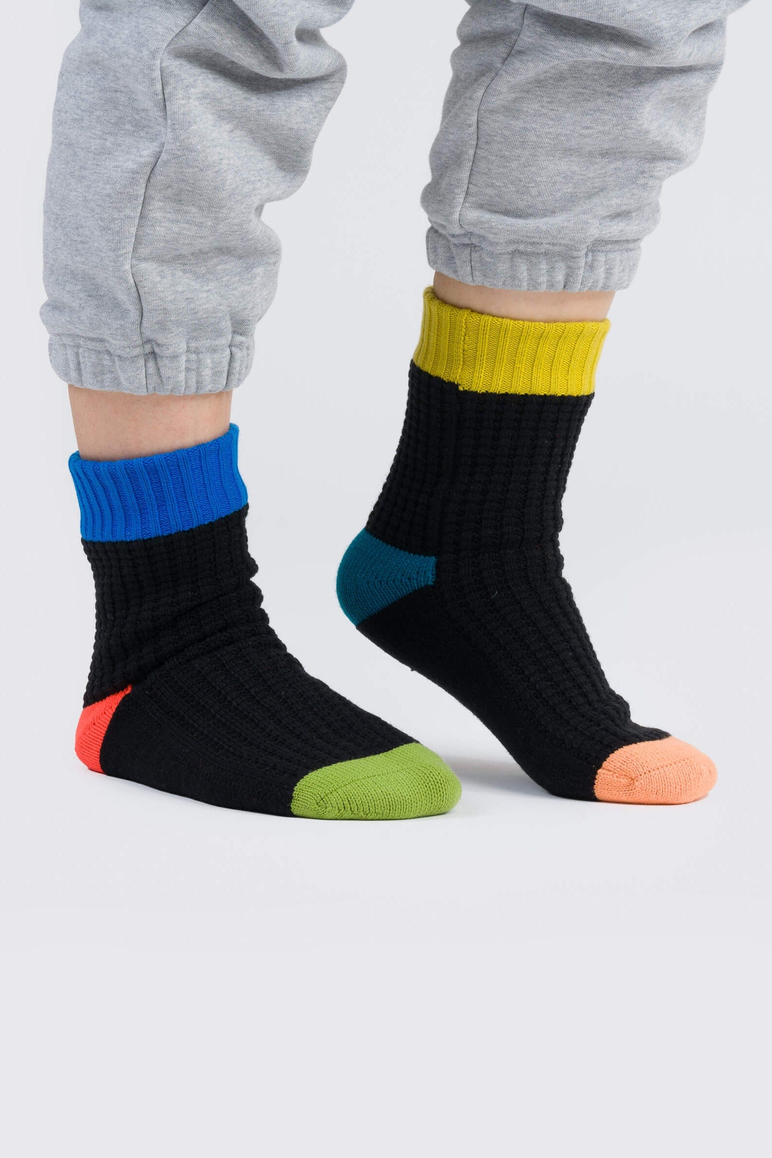 Spot Knit House Socks - Black