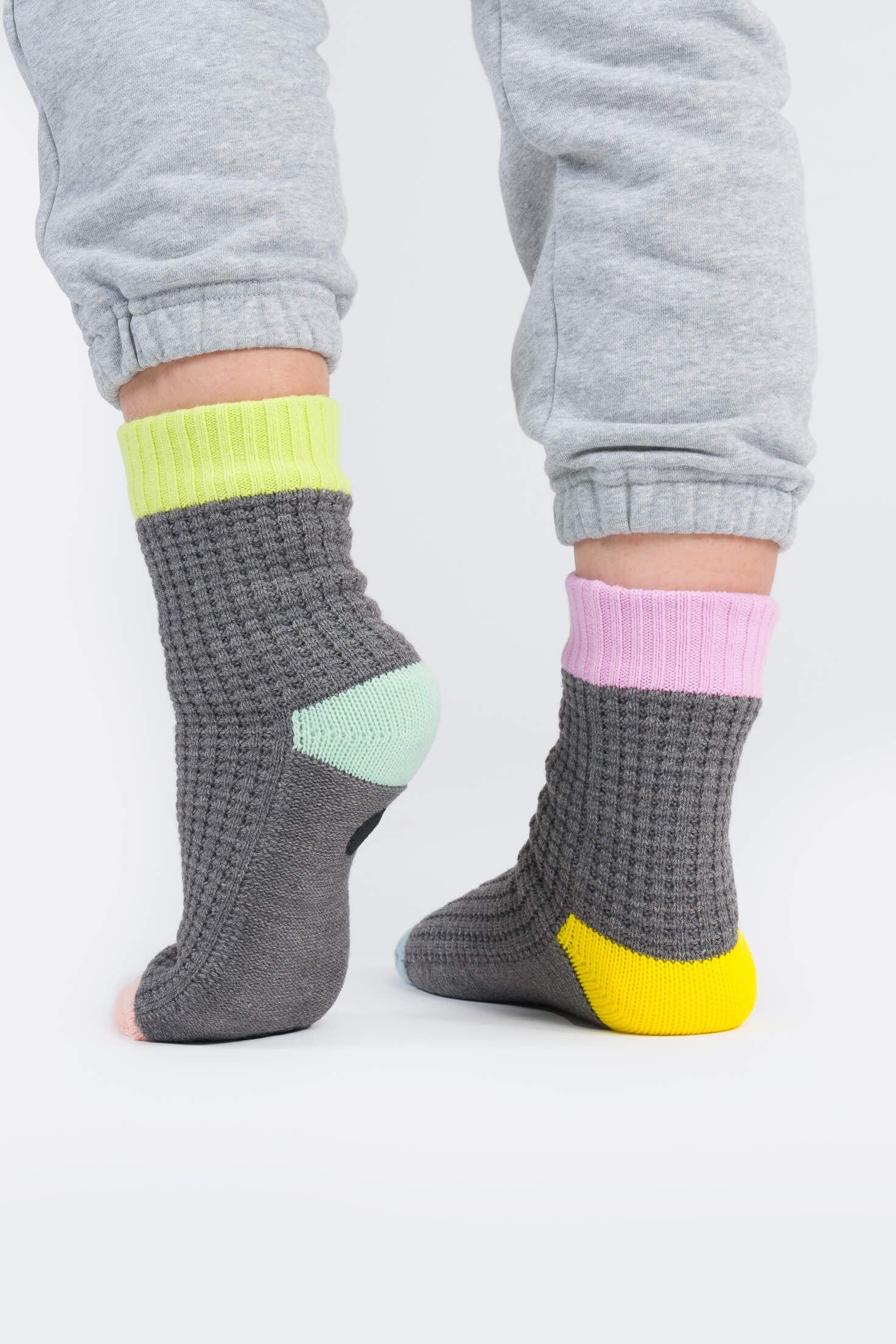 Spot Knit House Socks - Grey