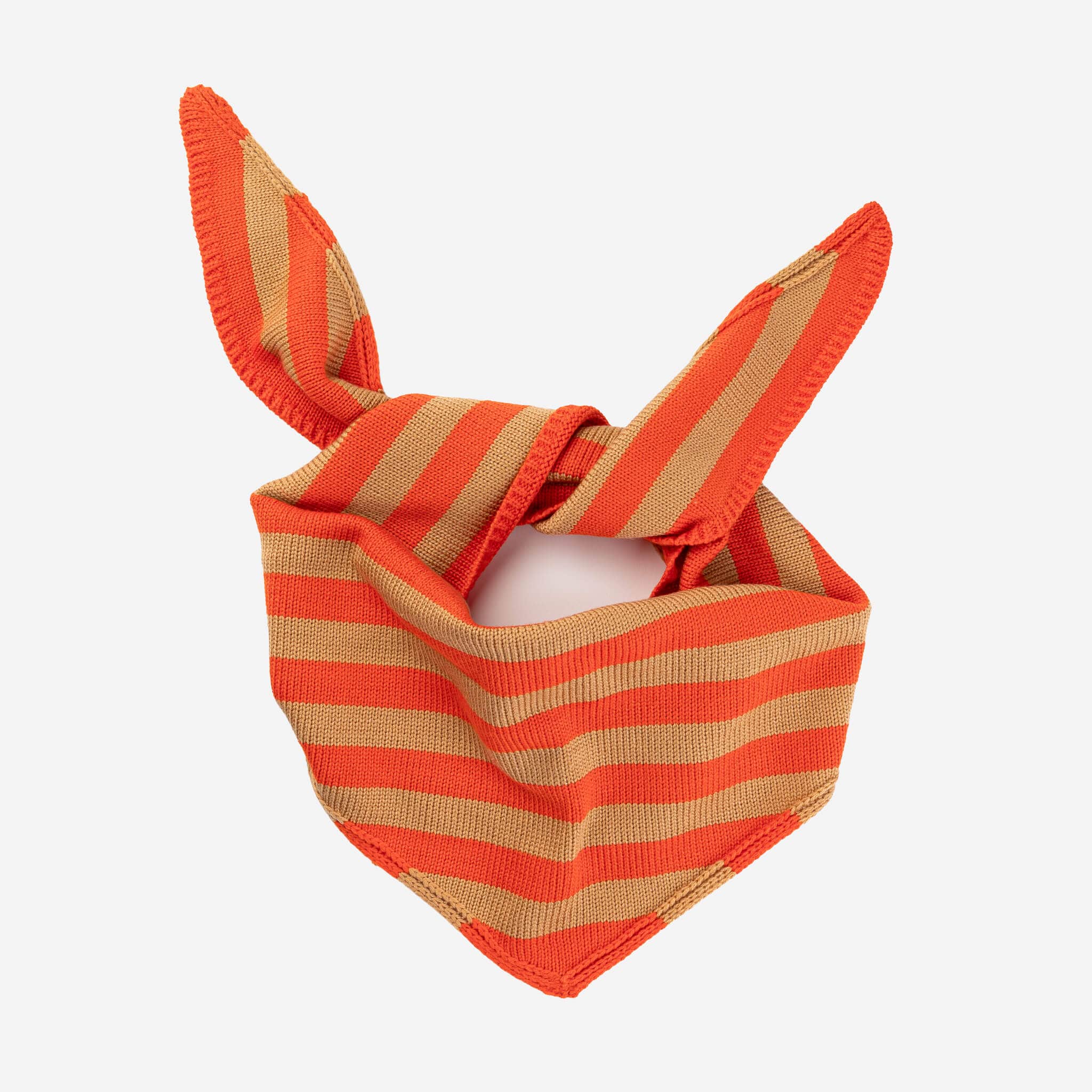 Simple Stripe Triangle Scarf - Camel Poppy