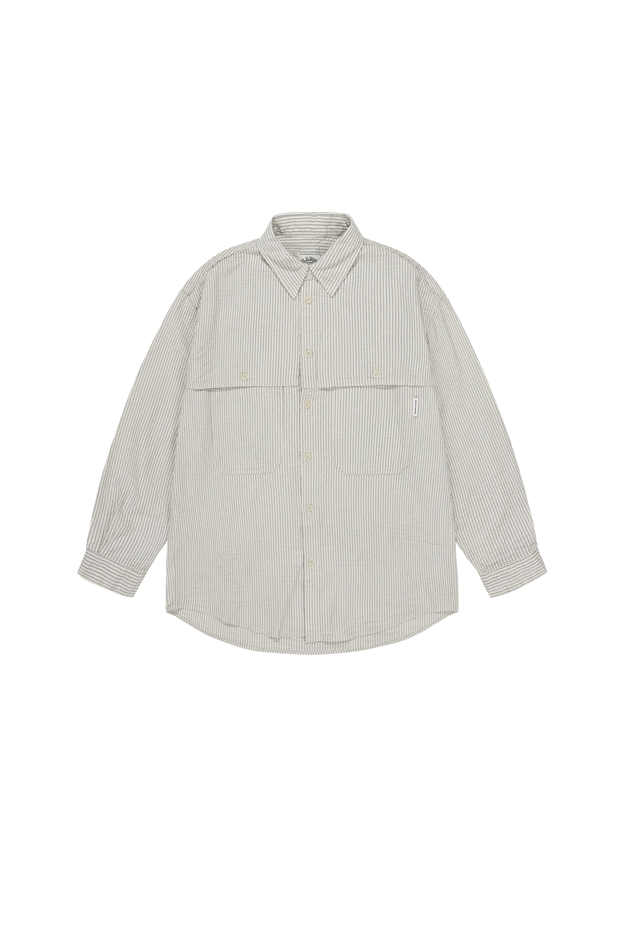 Stripe Pocket Work Shirt - Ivory