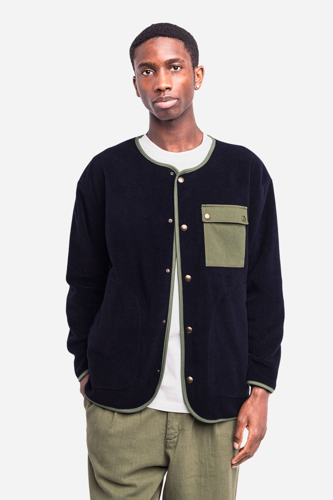 Okina Snap Cardigan - Navy