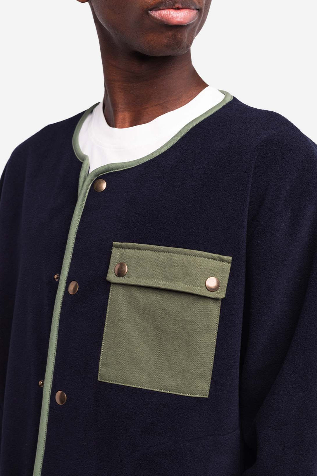 Okina Snap Cardigan - Navy