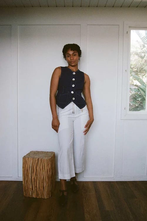 Shell Flared Vest - Navy
