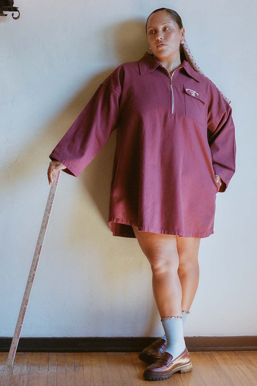 Mini Smock Dress - Bordeaux