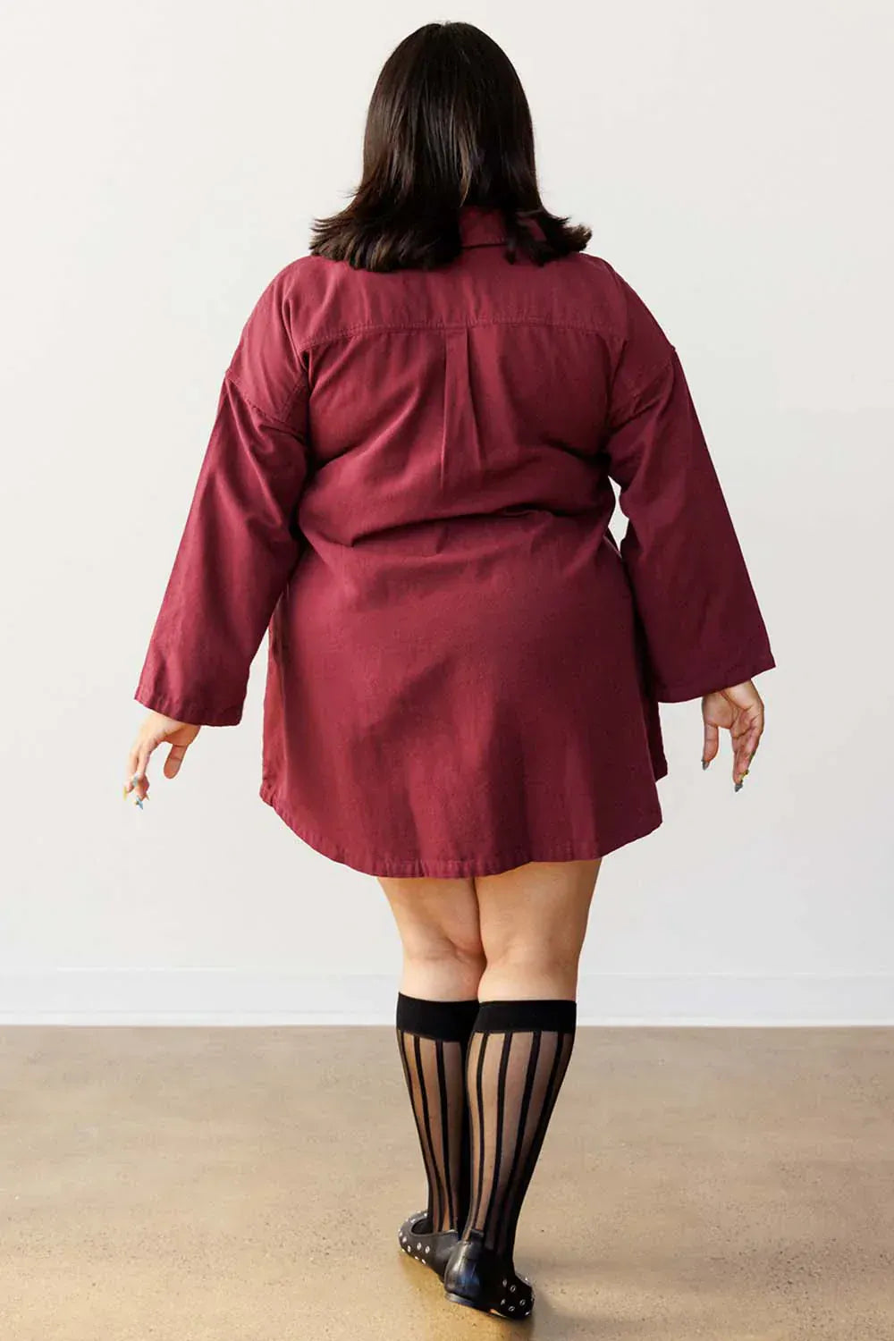 Mini Smock Dress - Bordeaux