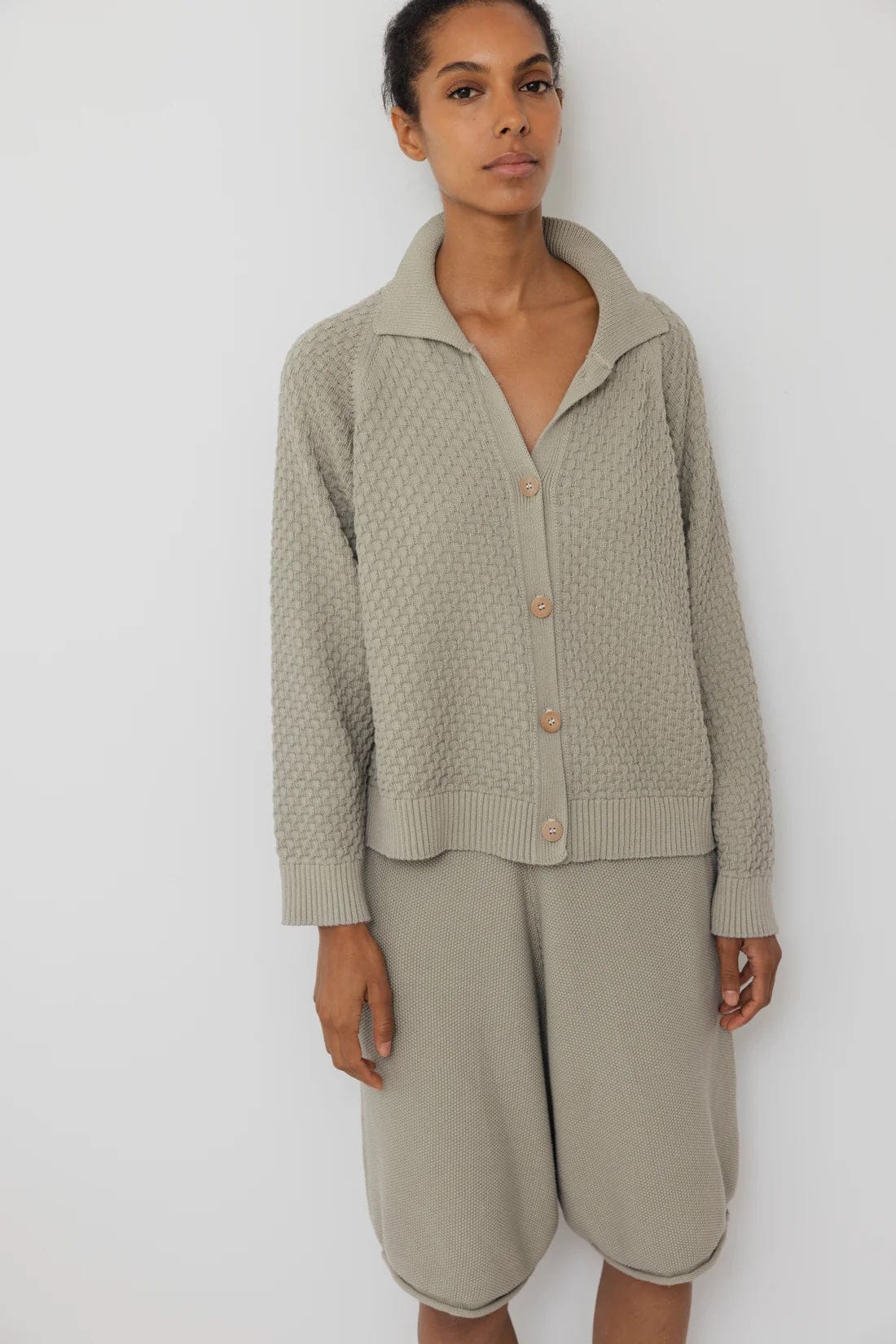 Textured Cardigan - Khaki