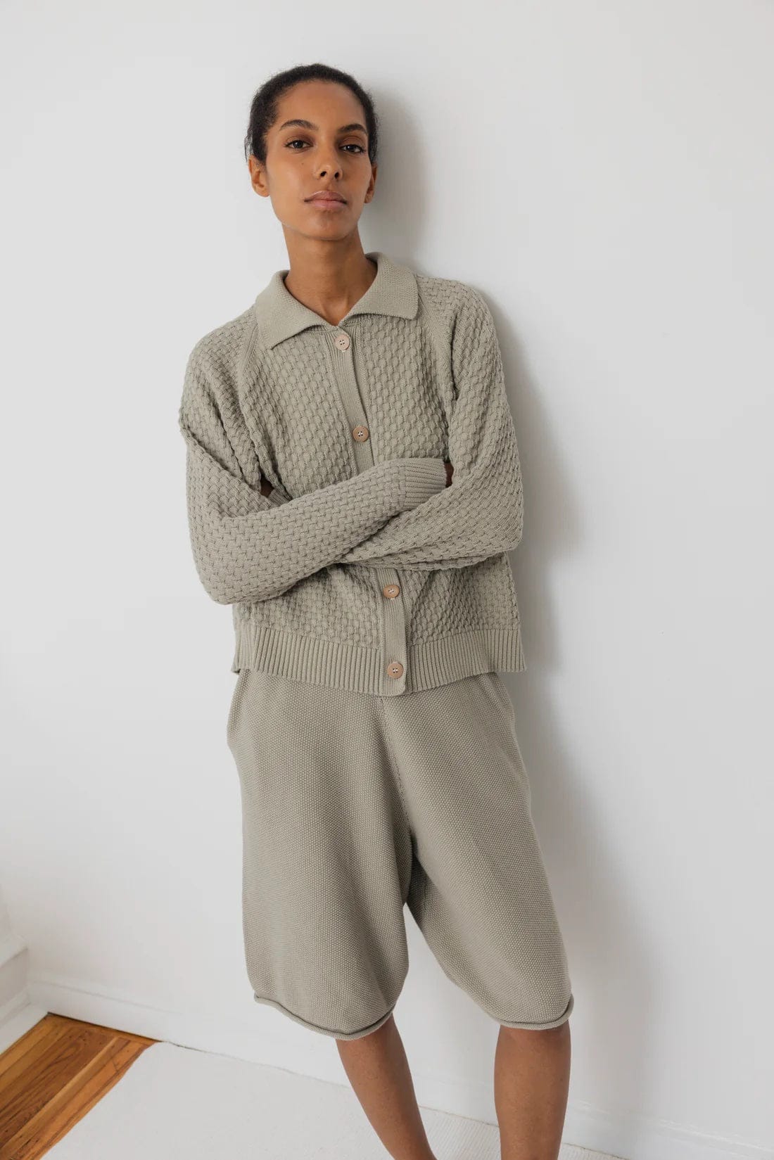 Textured Cardigan - Khaki