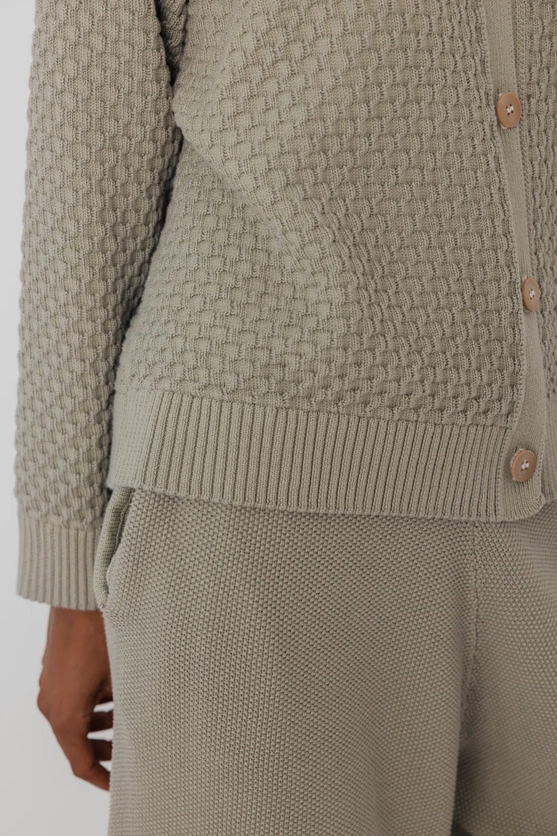 Textured Cardigan - Khaki