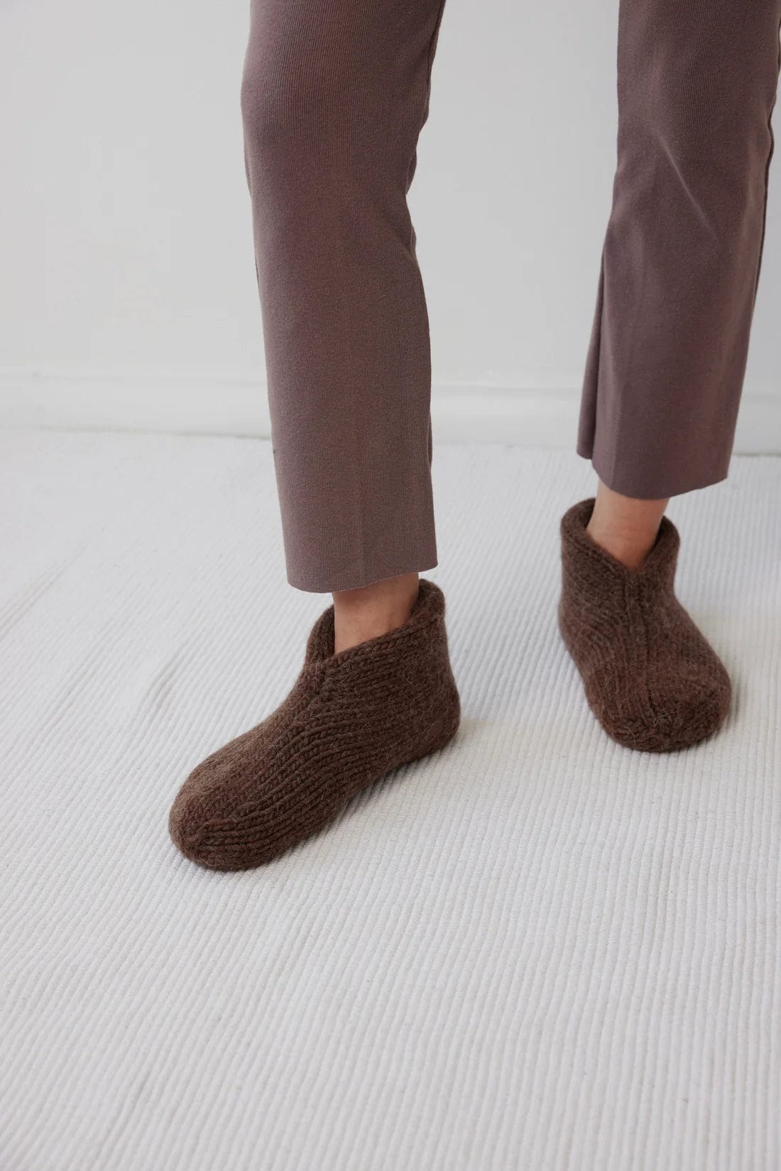 Felted Slippers - Chestnut