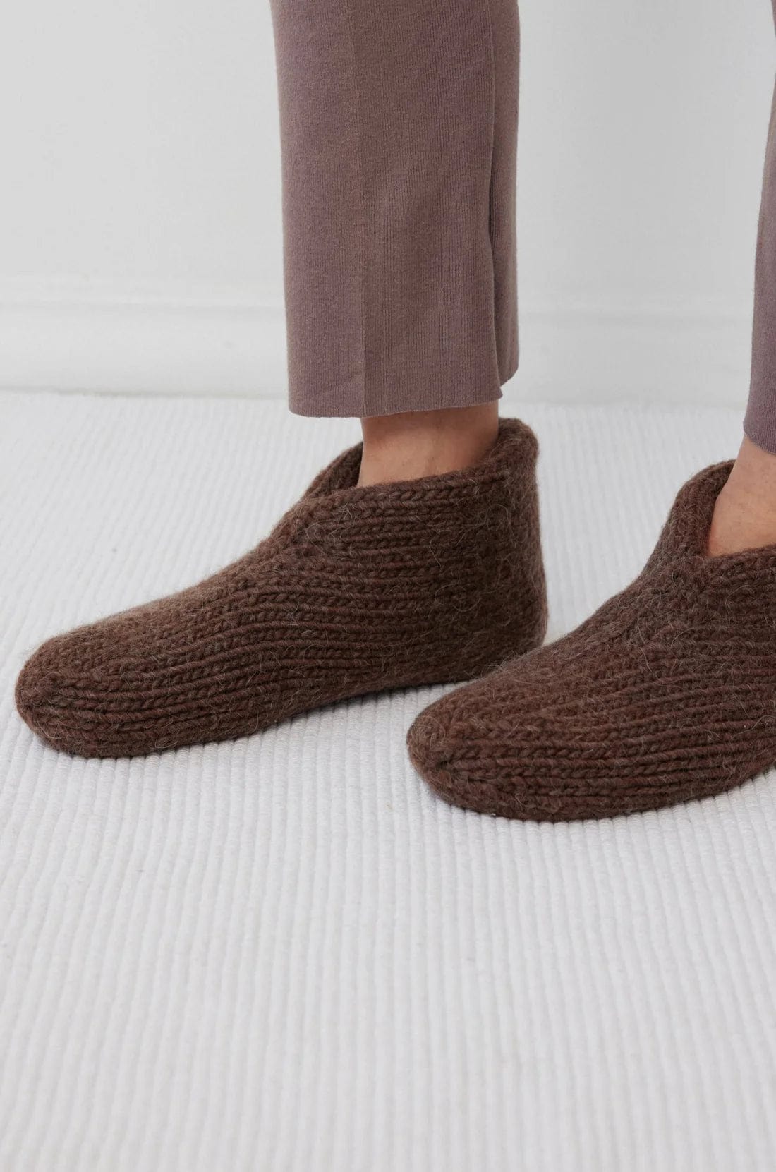 Felted Slippers - Chestnut