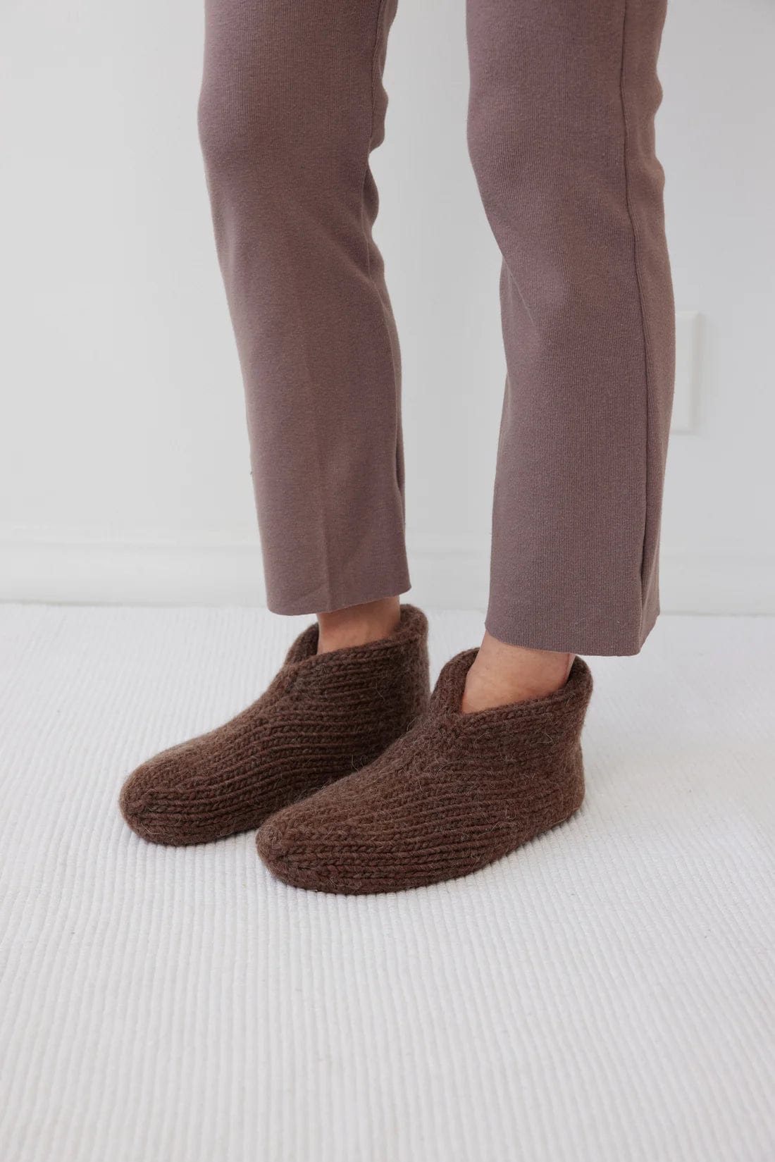 Felted Slippers - Chestnut