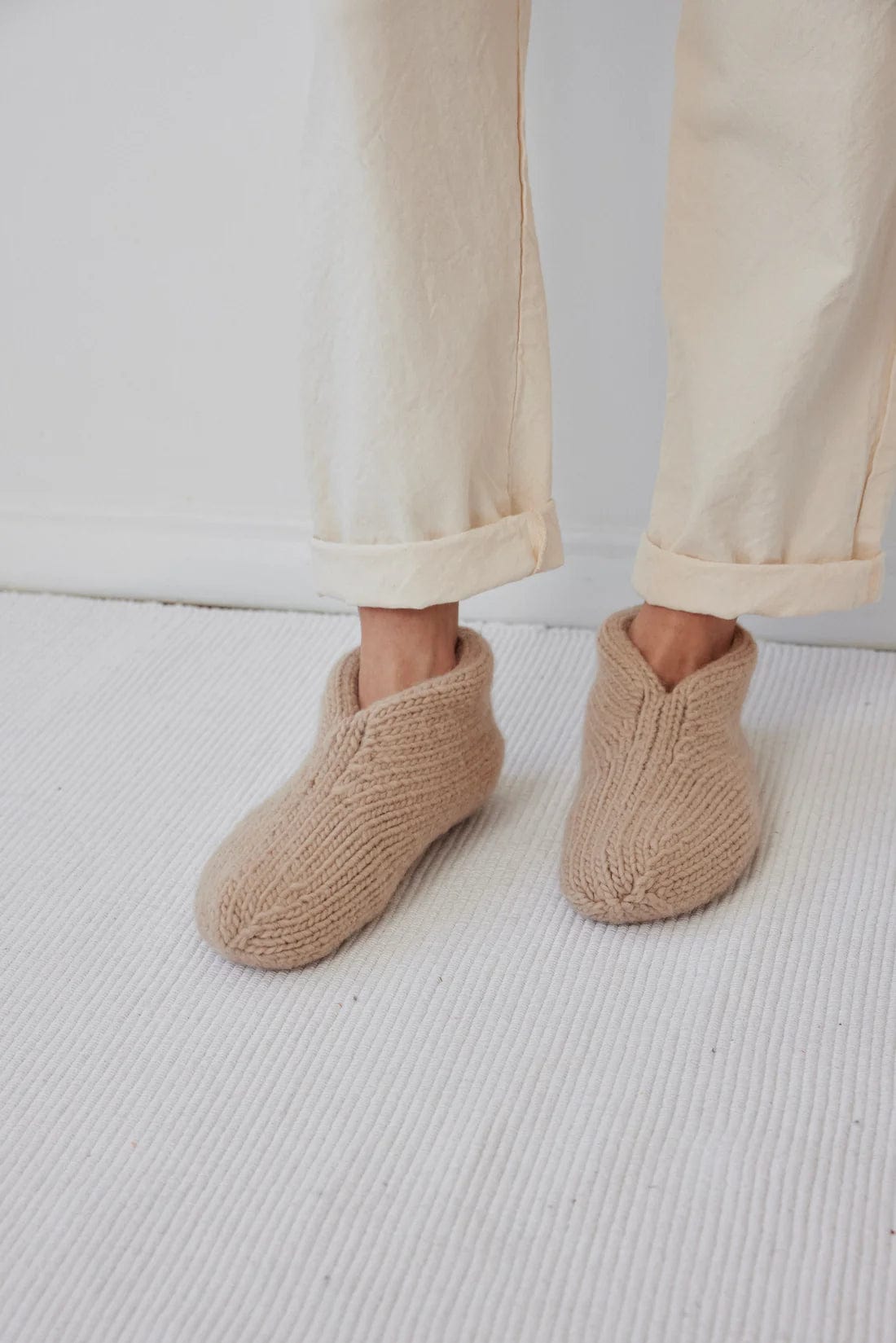 Felted Slippers - Sand