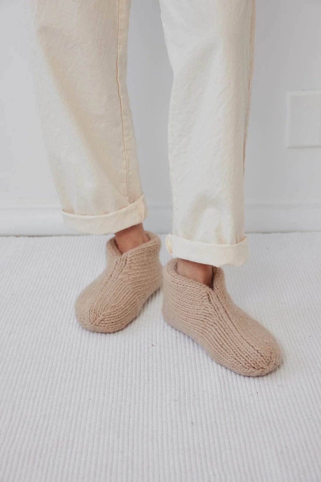 Felted Slippers - Sand