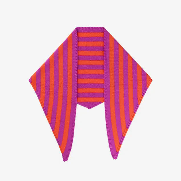 Simple Stripe Triangle Scarf - Poppy Magenta