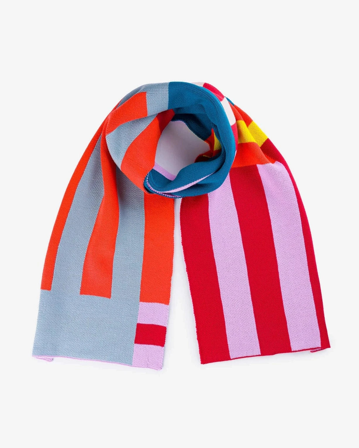 Waterfall Stripe Big Scarf- Lilac Red