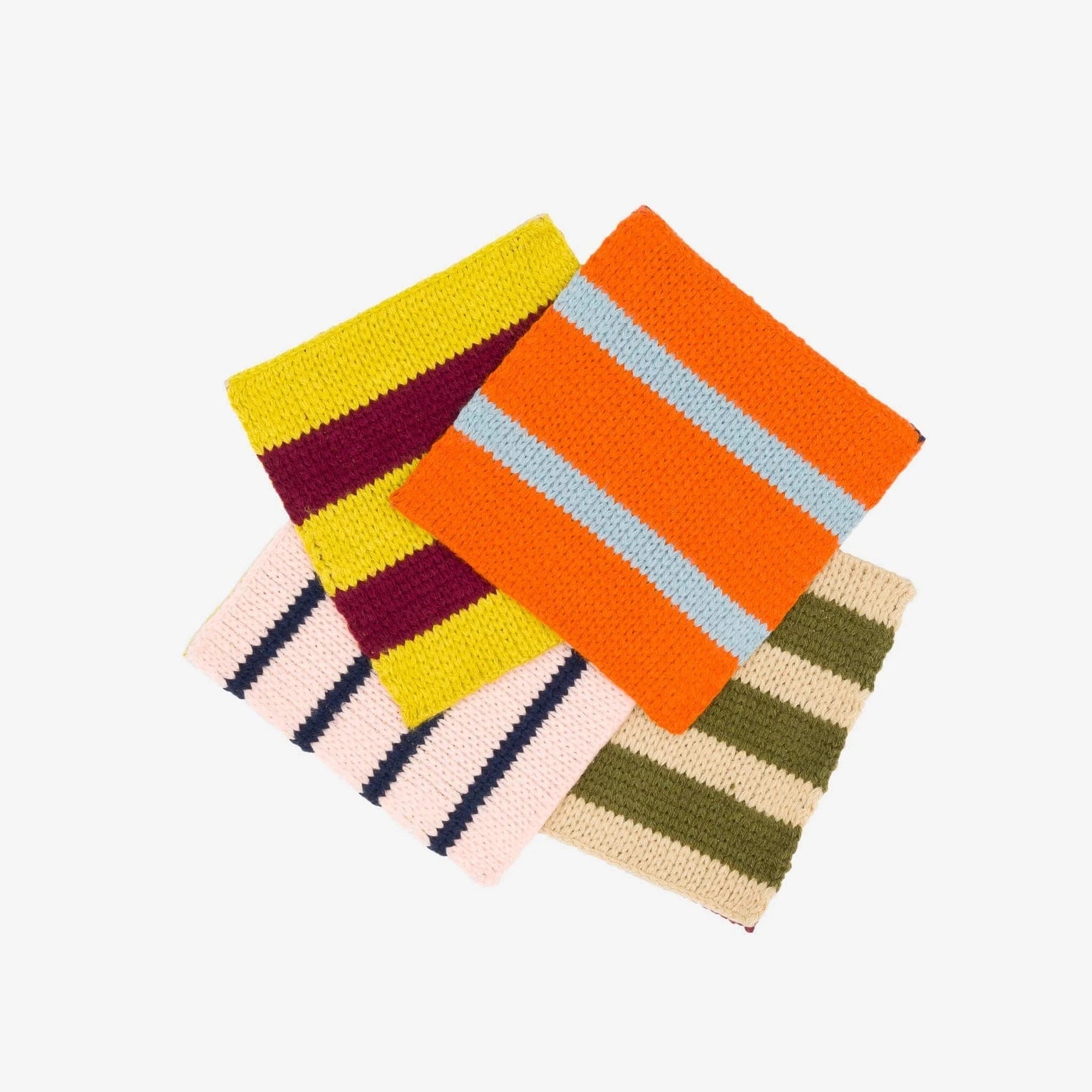 Patchwork Stripe Coaster Set - Desert