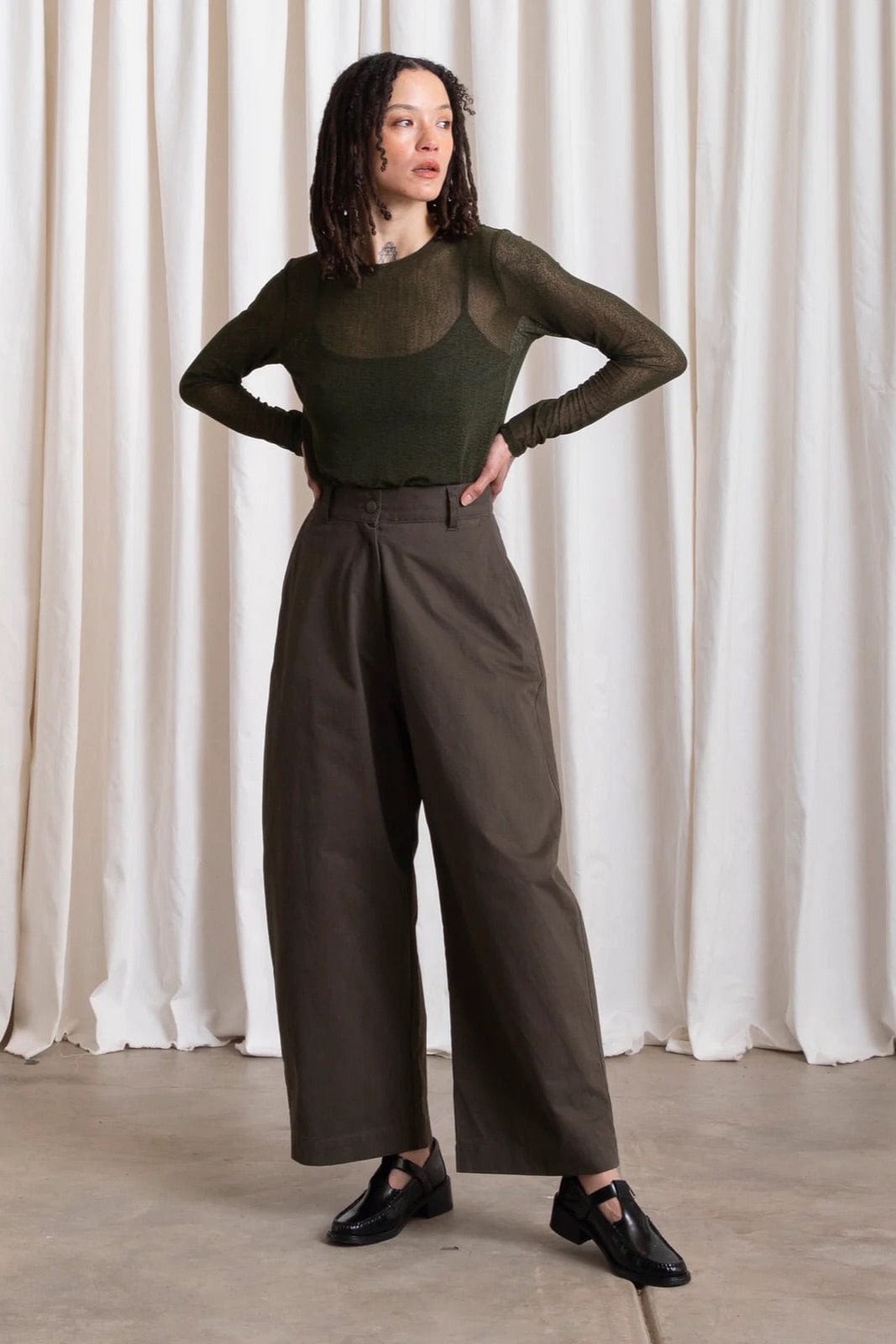 Loose Barrel Pant - Deep Moss