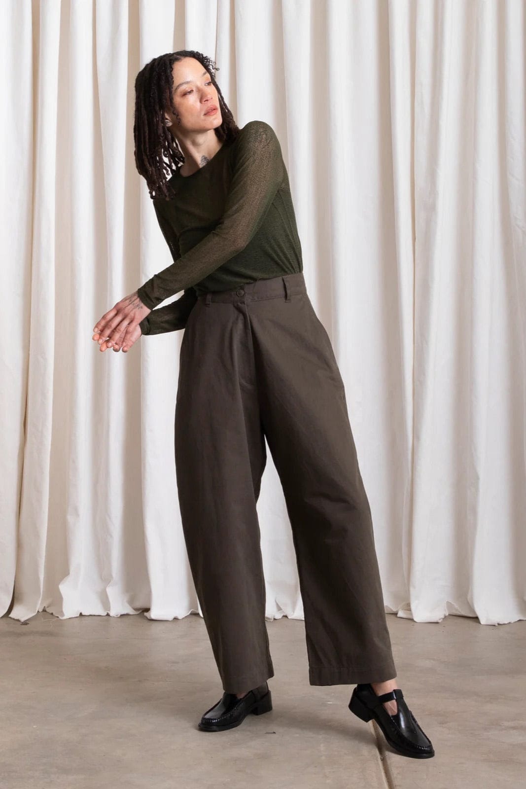 Loose Barrel Pant - Deep Moss