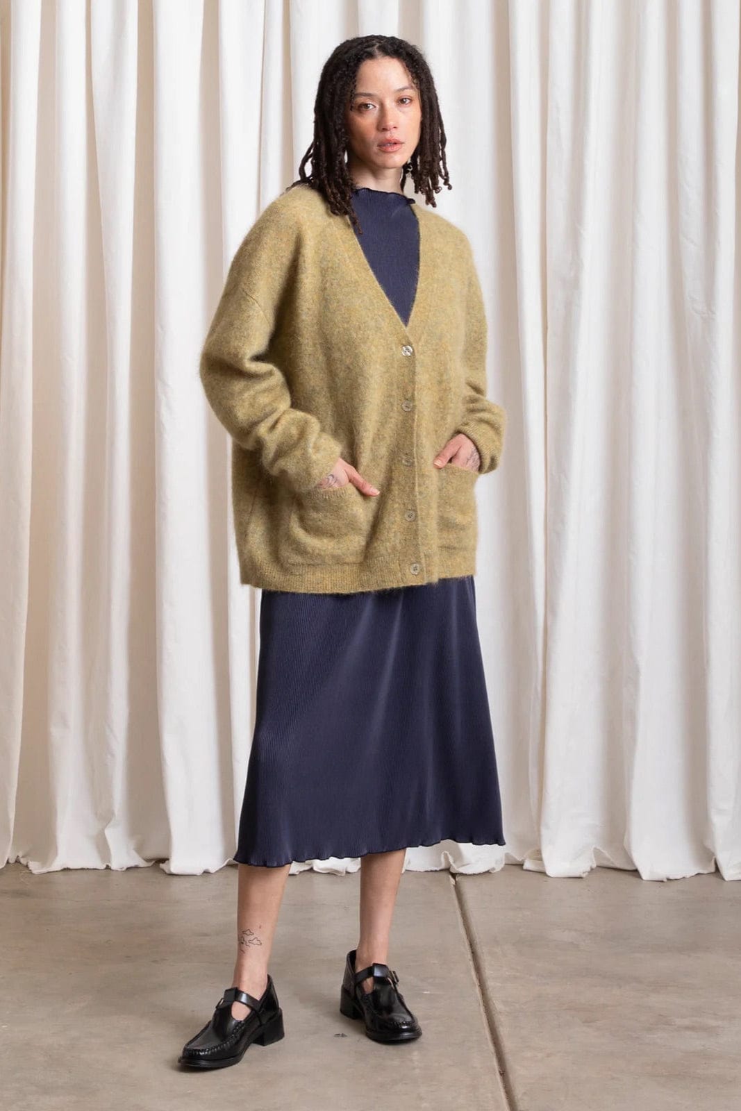 Oversized Mohair Cardigan - Ochre