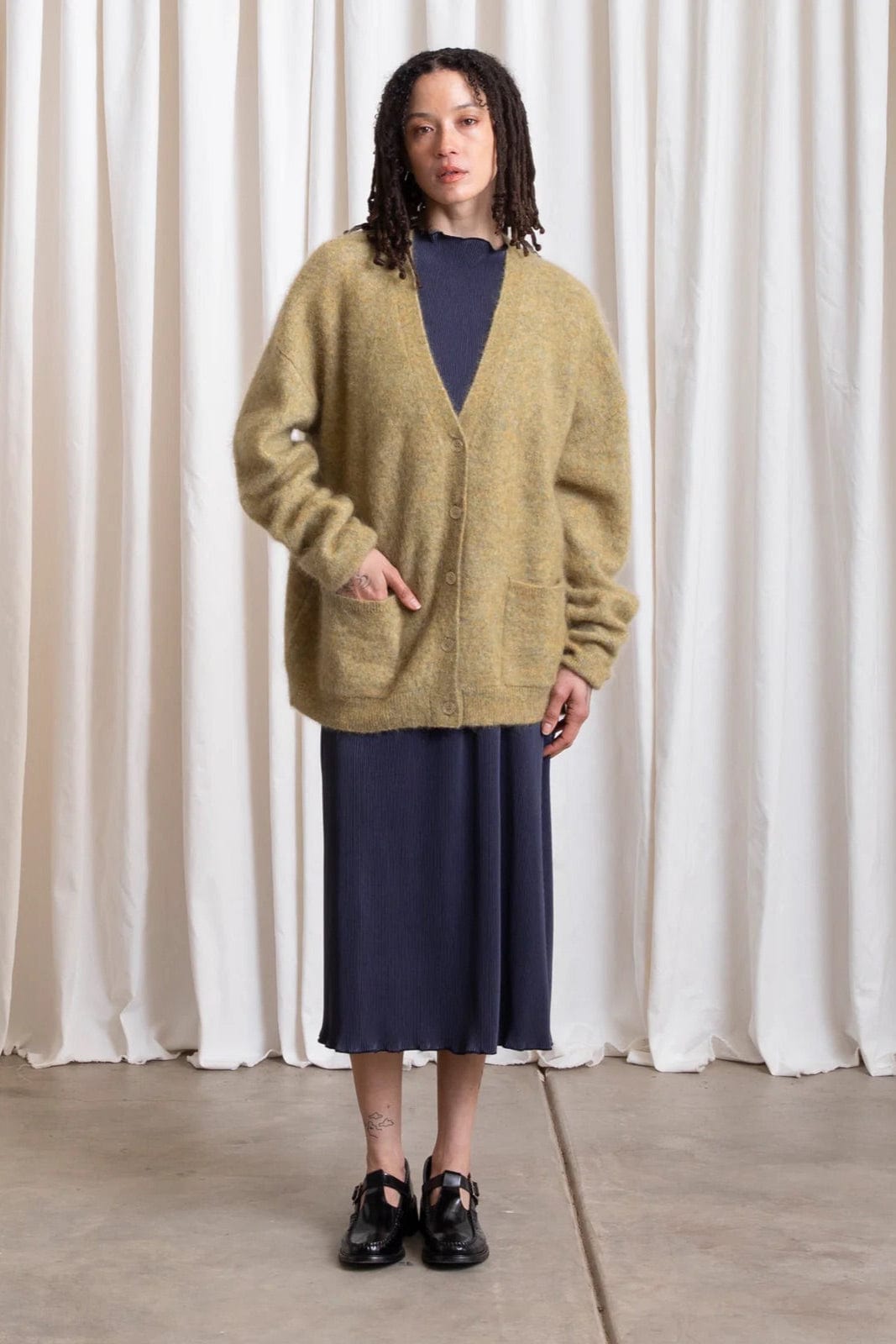 Oversized Mohair Cardigan - Ochre