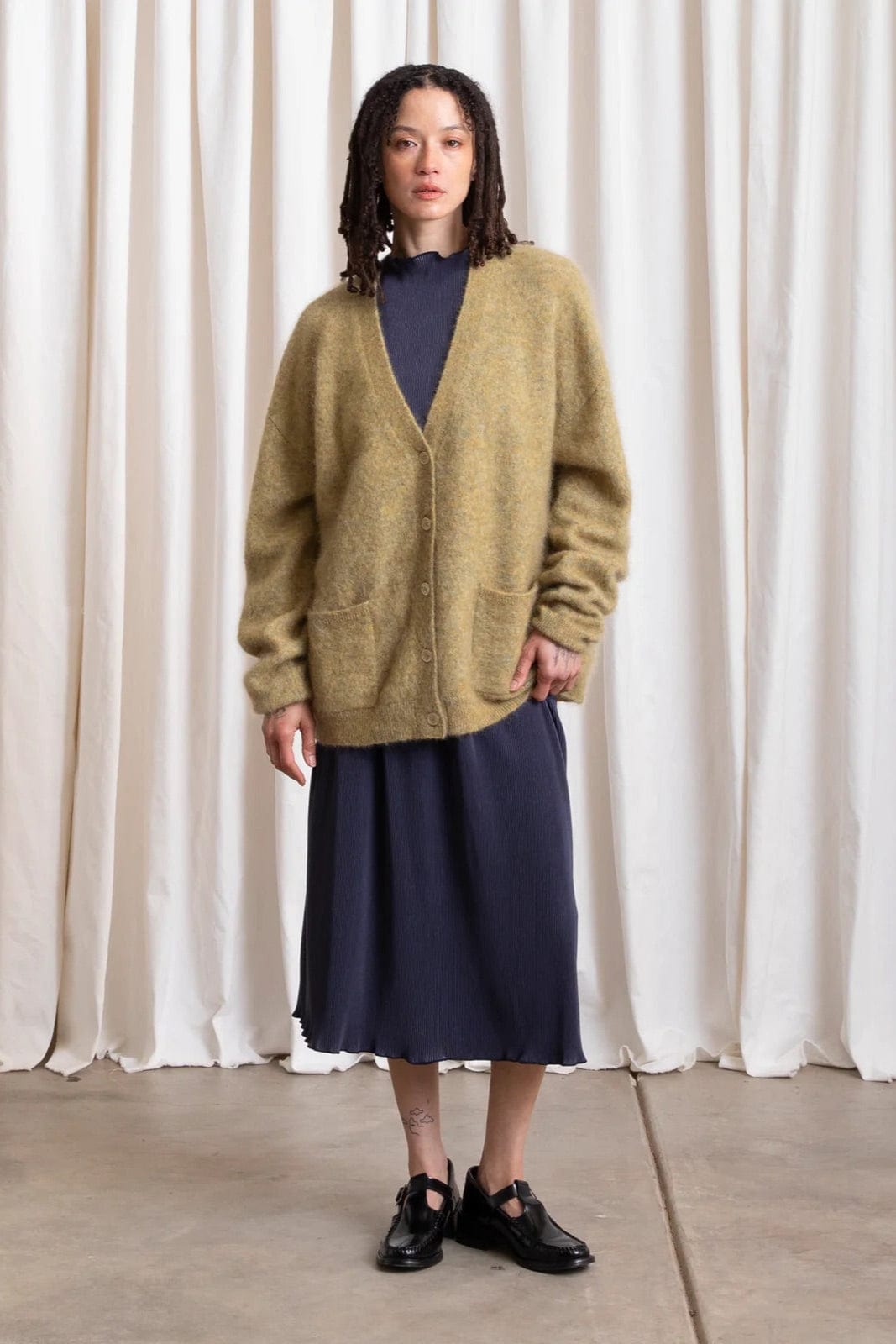 Oversized Mohair Cardigan - Ochre
