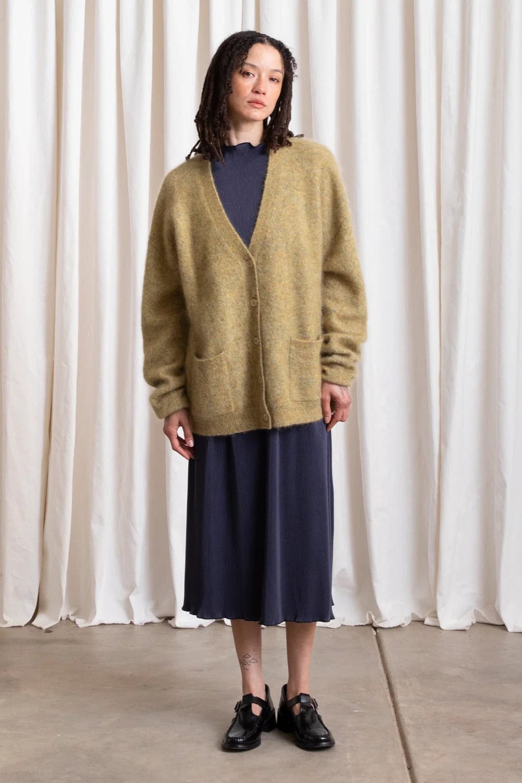 Oversized Mohair Cardigan - Ochre