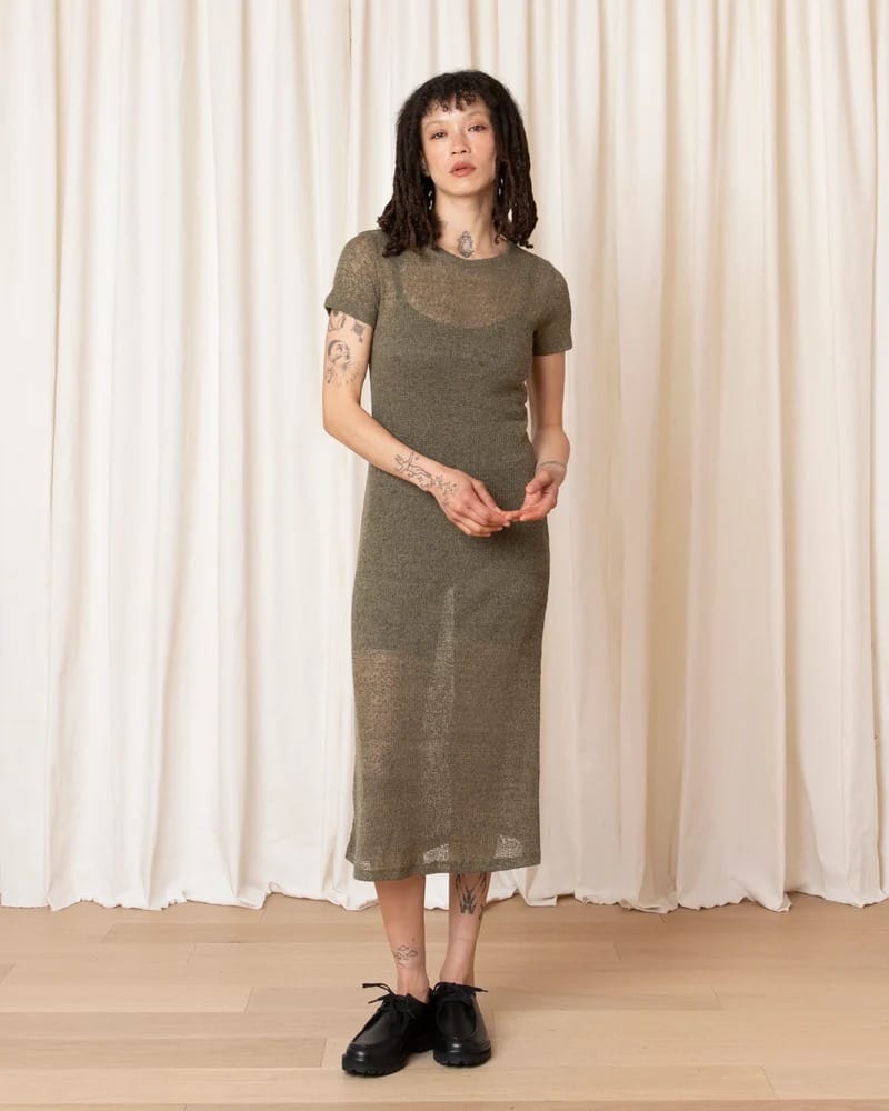 T-Shirt Dress - Olive Melange