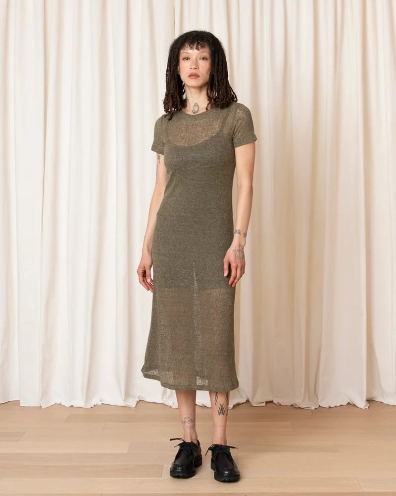 T-Shirt Dress - Olive Melange