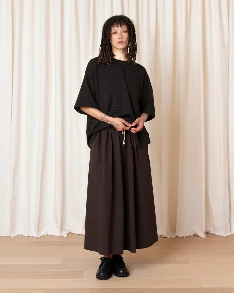 Oversized T-Shirt - Brown/Black Stripe
