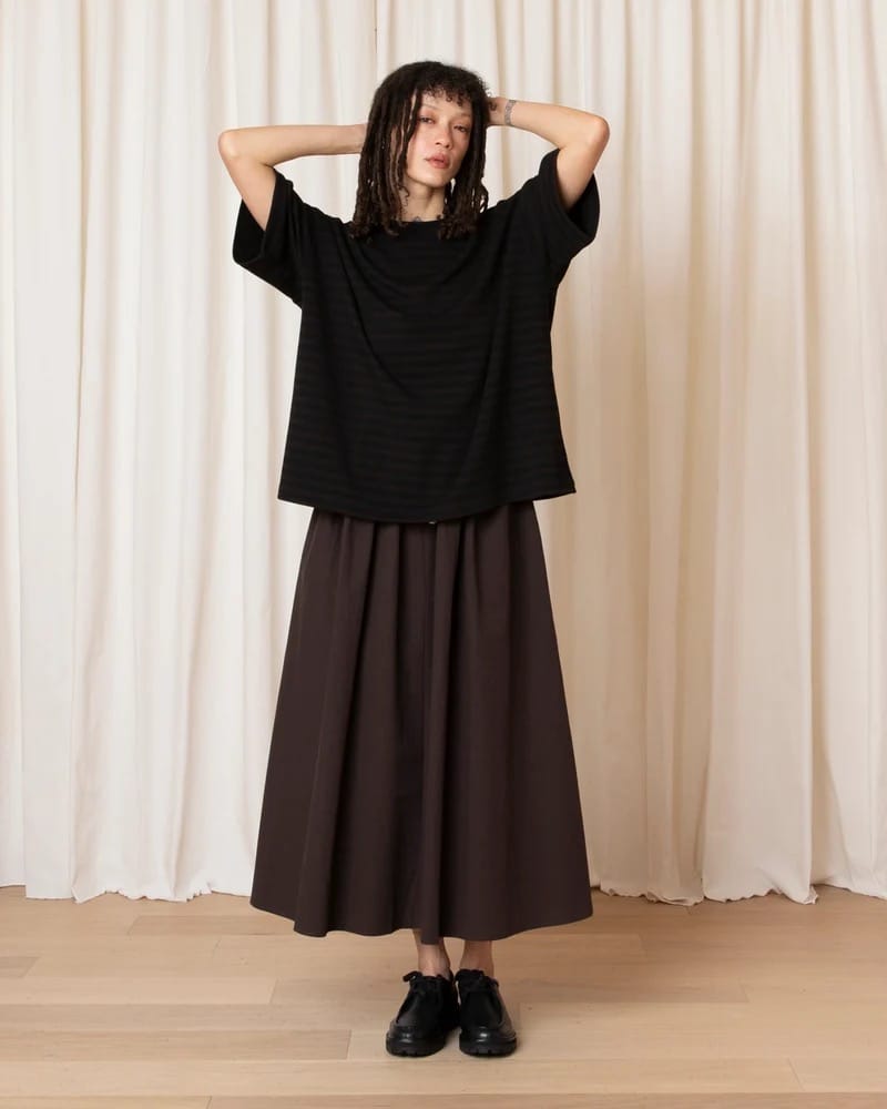 Oversized T-Shirt - Brown/Black Stripe
