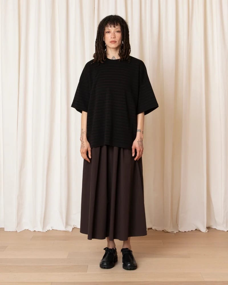 Oversized T-Shirt - Brown/Black Stripe