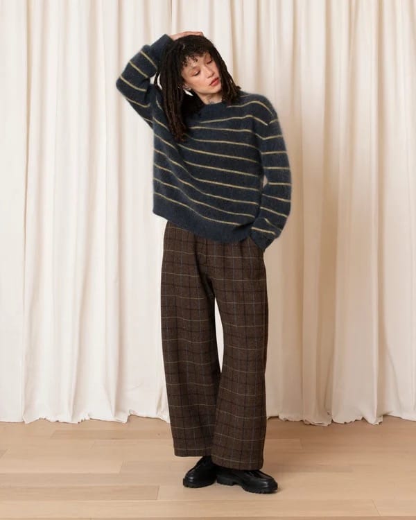 Mohair Pullover - Ocean/Ochre