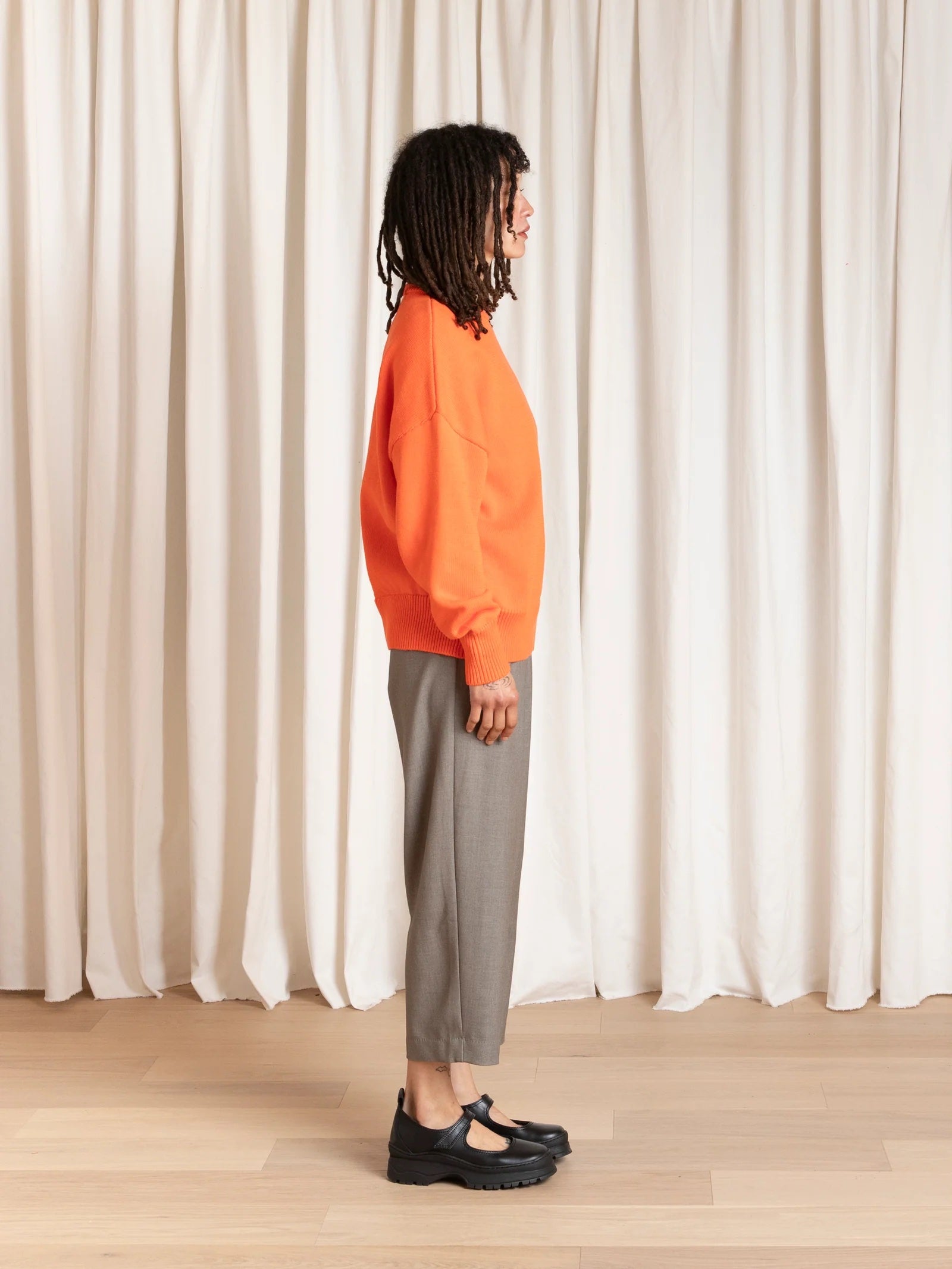 Chunky Cotton Pullover - Neon Orange