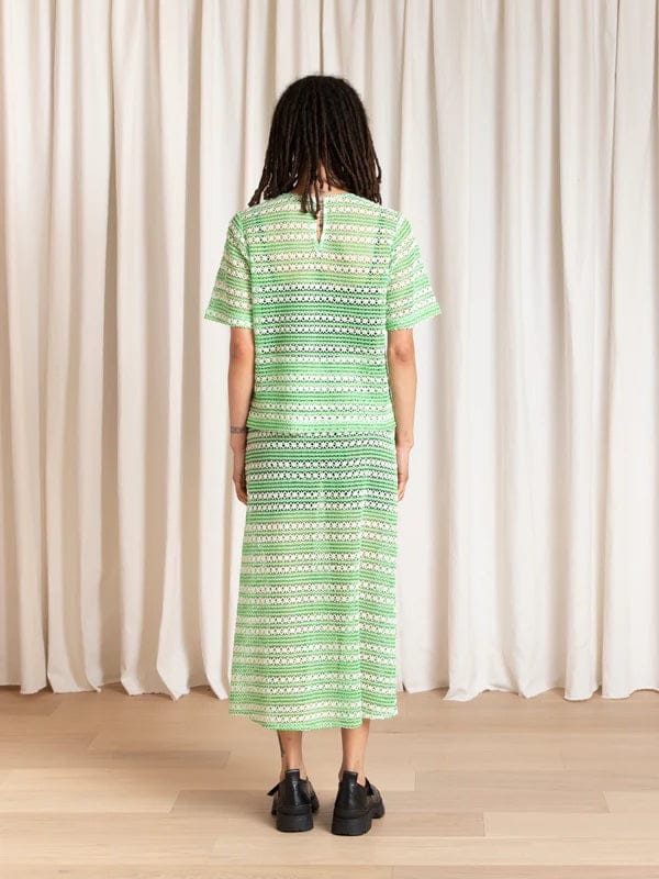 Woven T-Shirt - Lime/Ivory