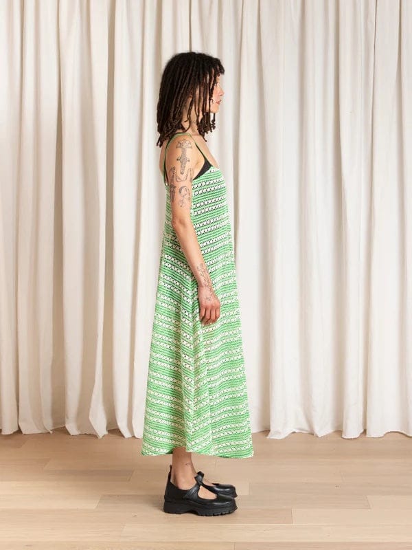 Full Hem Dress - Lime/Ivory