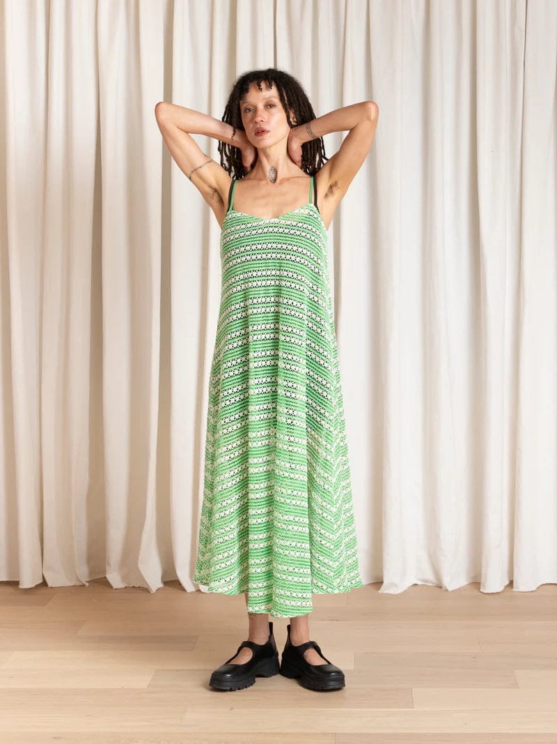 Full Hem Dress - Lime/Ivory