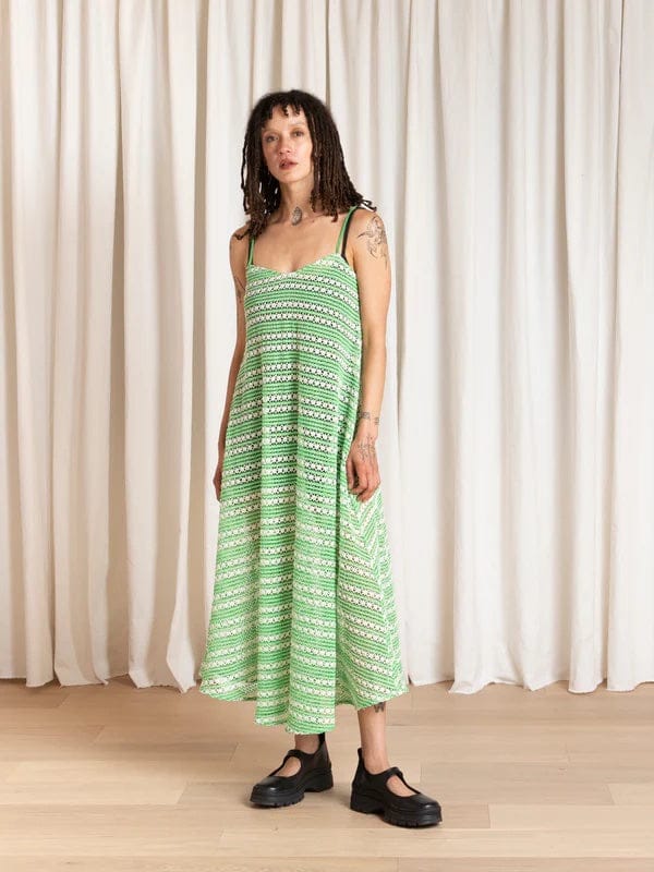 Full Hem Dress - Lime/Ivory