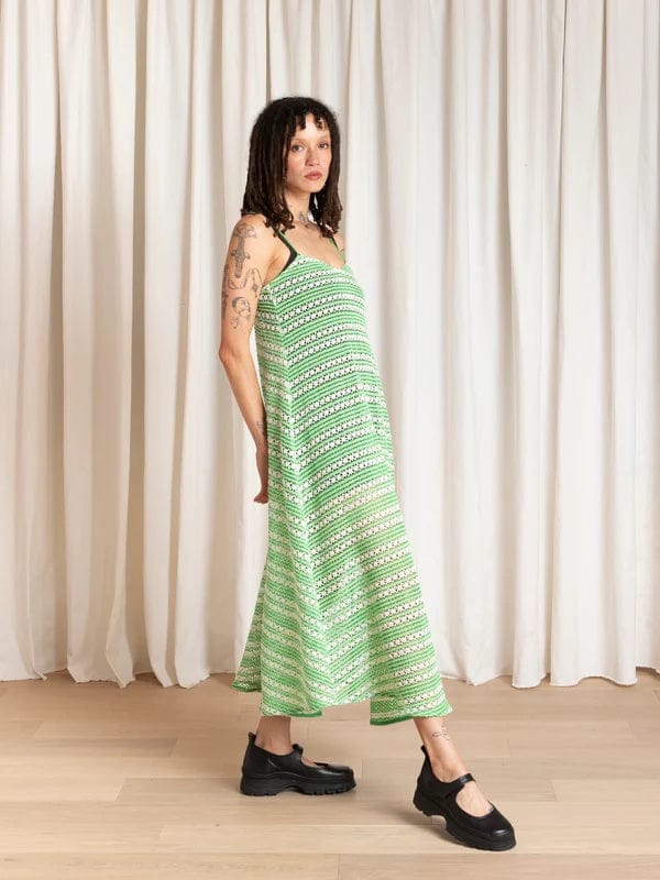 Full Hem Dress - Lime/Ivory