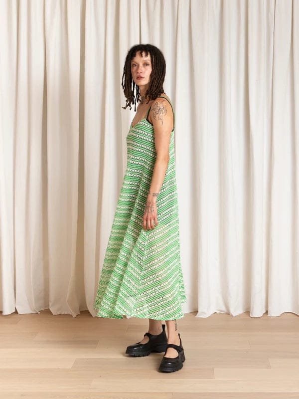 Full Hem Dress - Lime/Ivory
