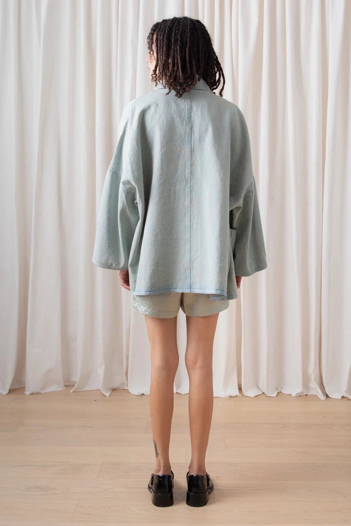 Oversized Shirt Jacket - Light Denim