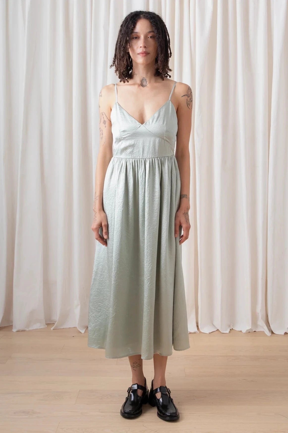 Tie Back Midi Dress - Sage