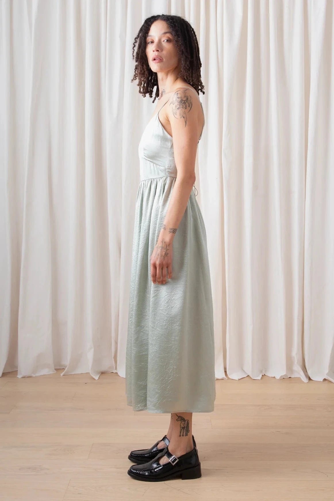 Tie Back Midi Dress - Sage