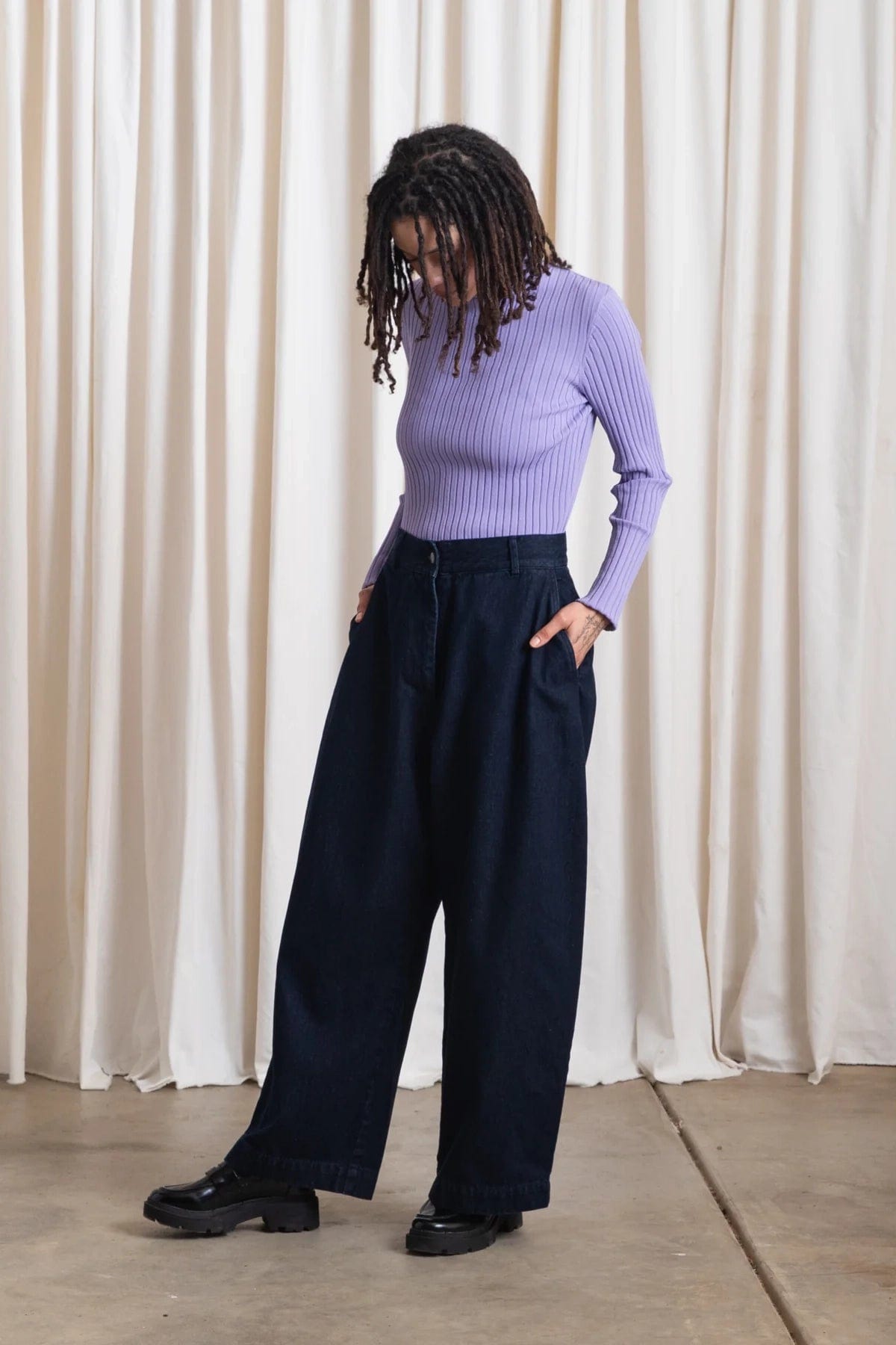 Loose Barrel Pant - Dark Denim