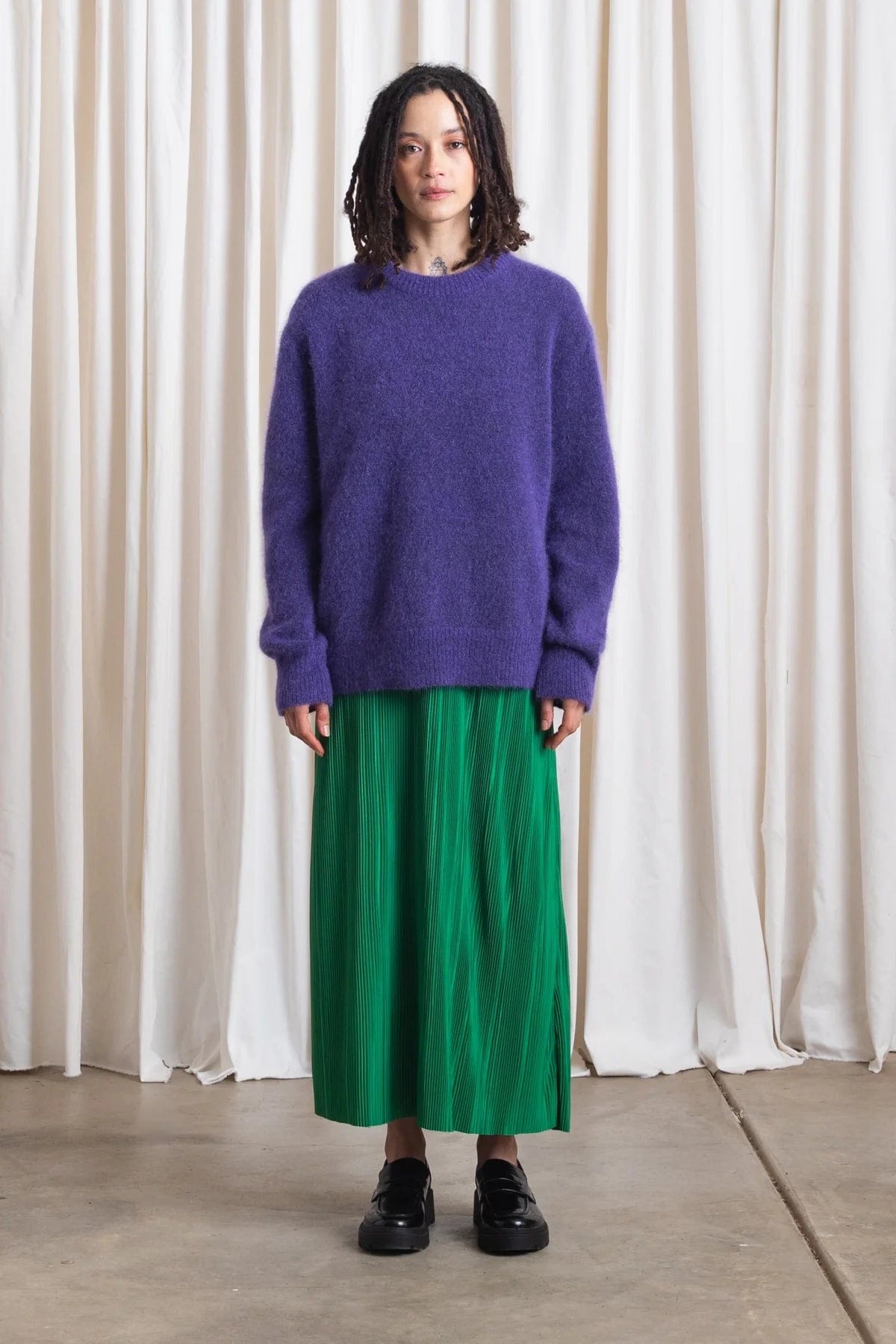 Oversized Mohair Pullover - Purple