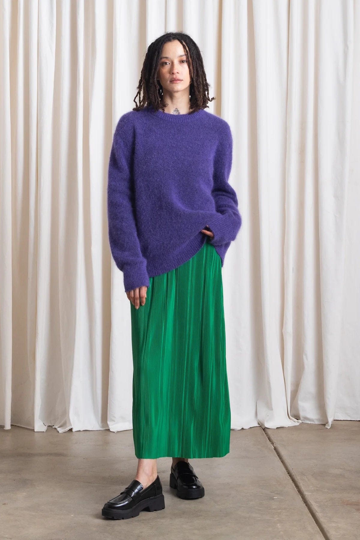 Oversized Mohair Pullover - Purple