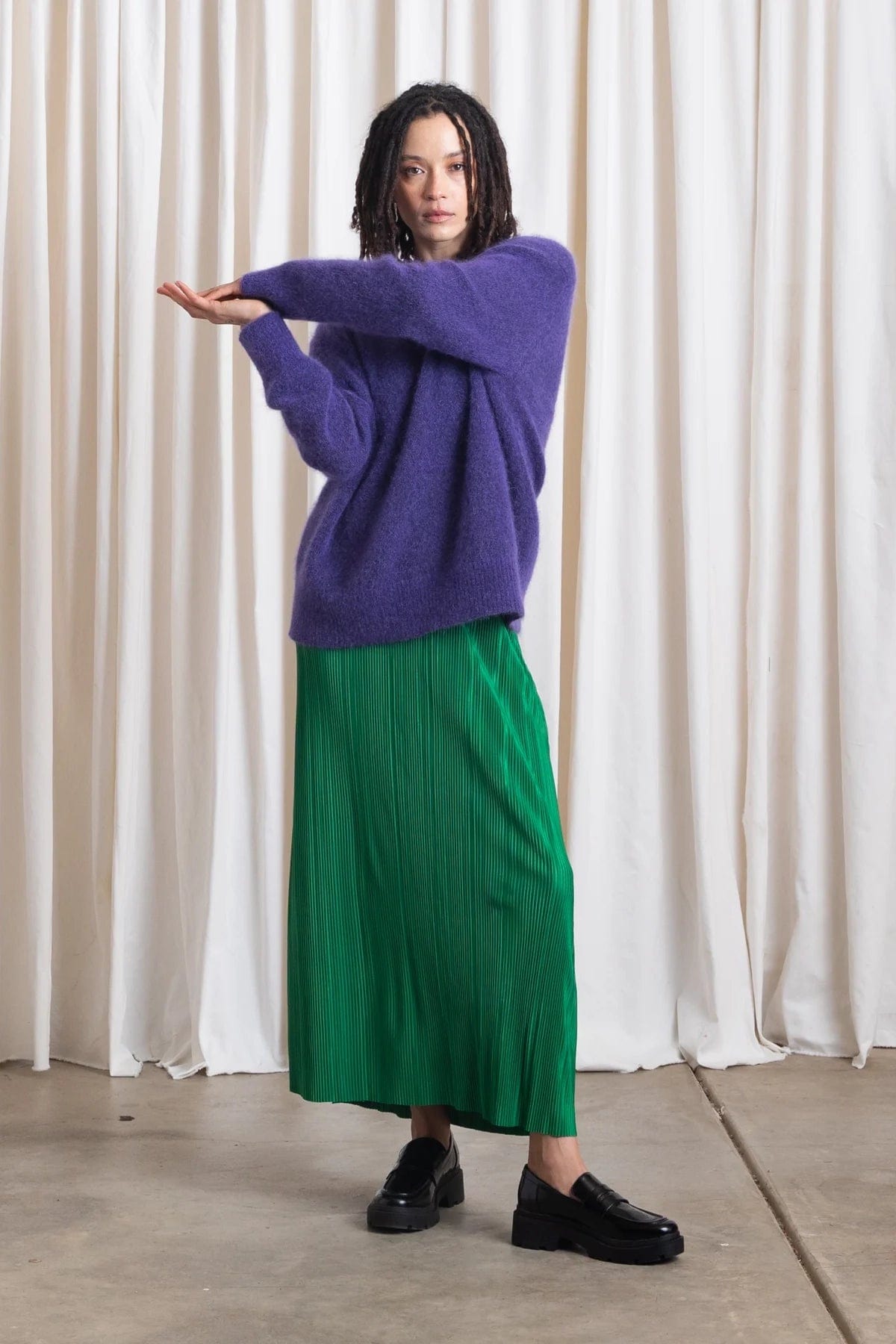 Oversized Mohair Pullover - Purple