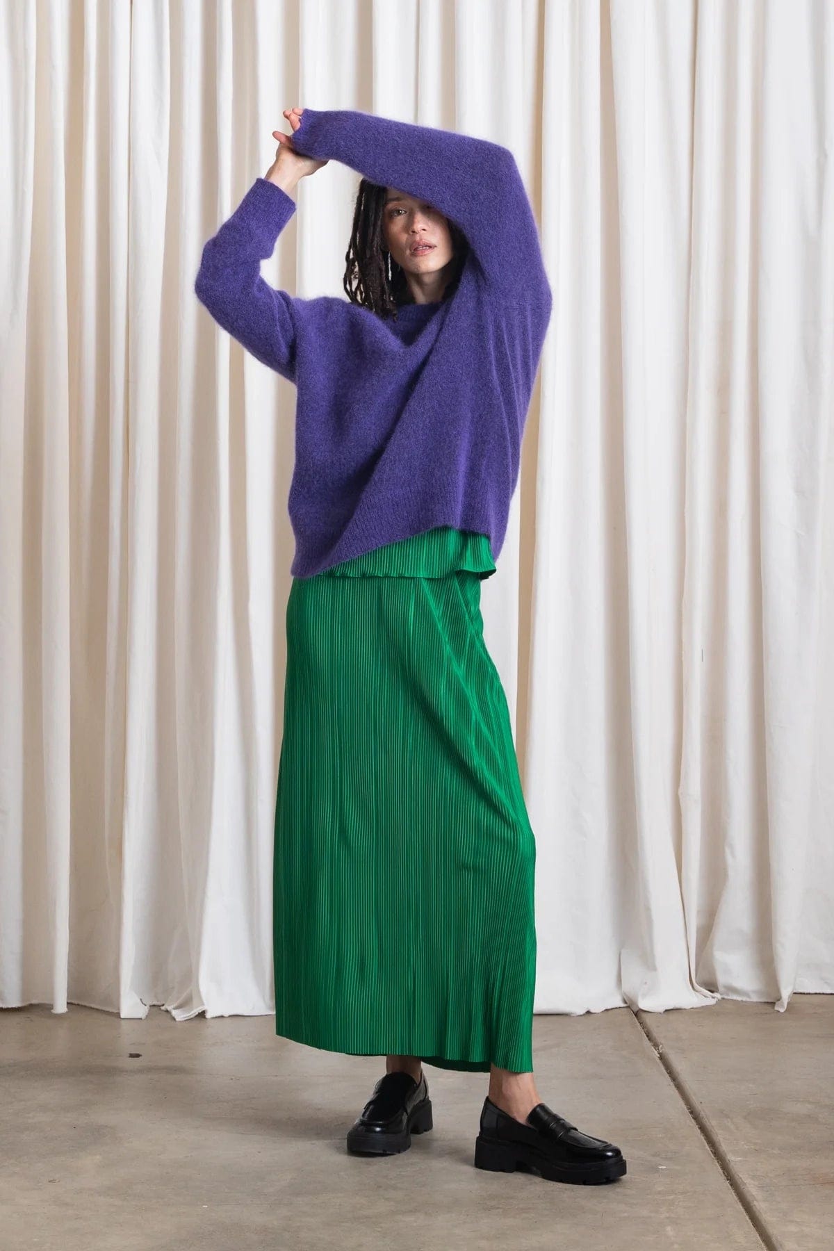 Oversized Mohair Pullover - Purple